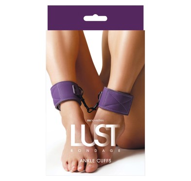 Kajdanki-LUST BONDAGE ANKLE CUFFS PURPLE